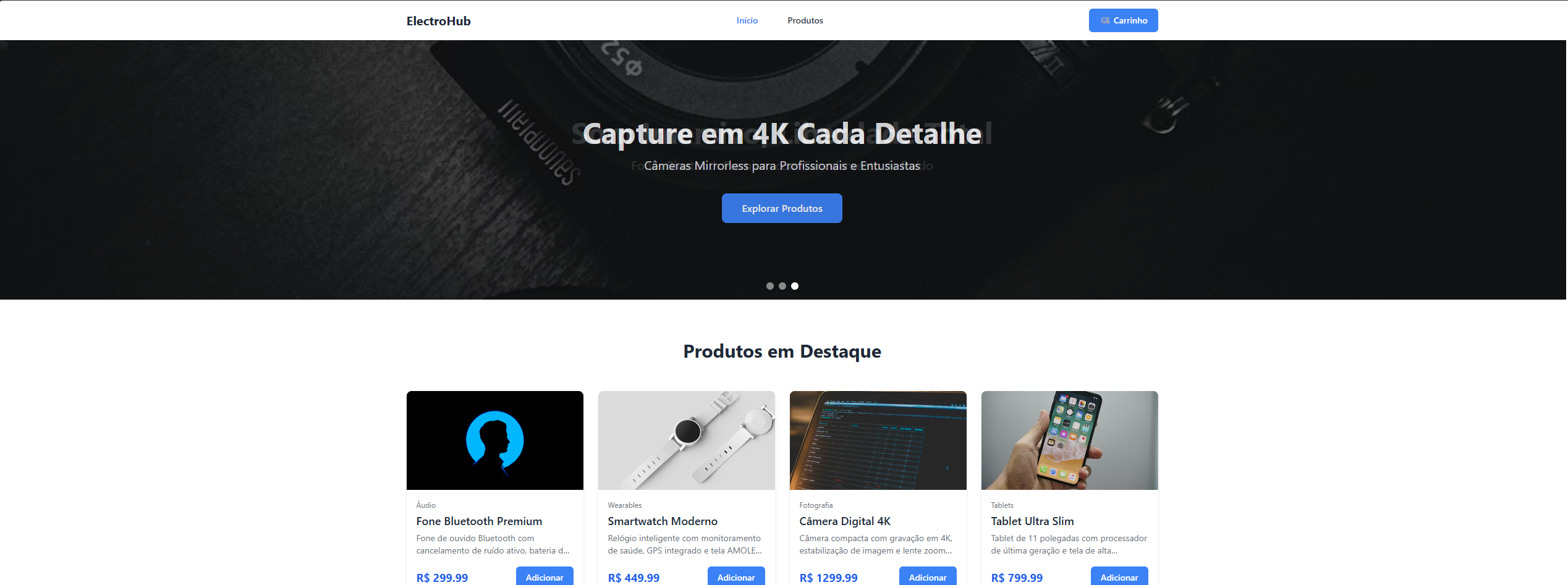 Projeto ElectroHub - E-commerce de Eletrônicos